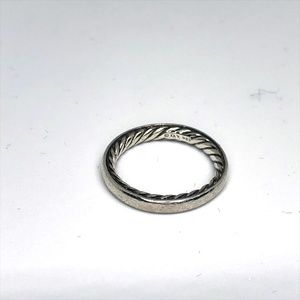 David Yurman 3mm Silver Smooth Wedding Band Size 5